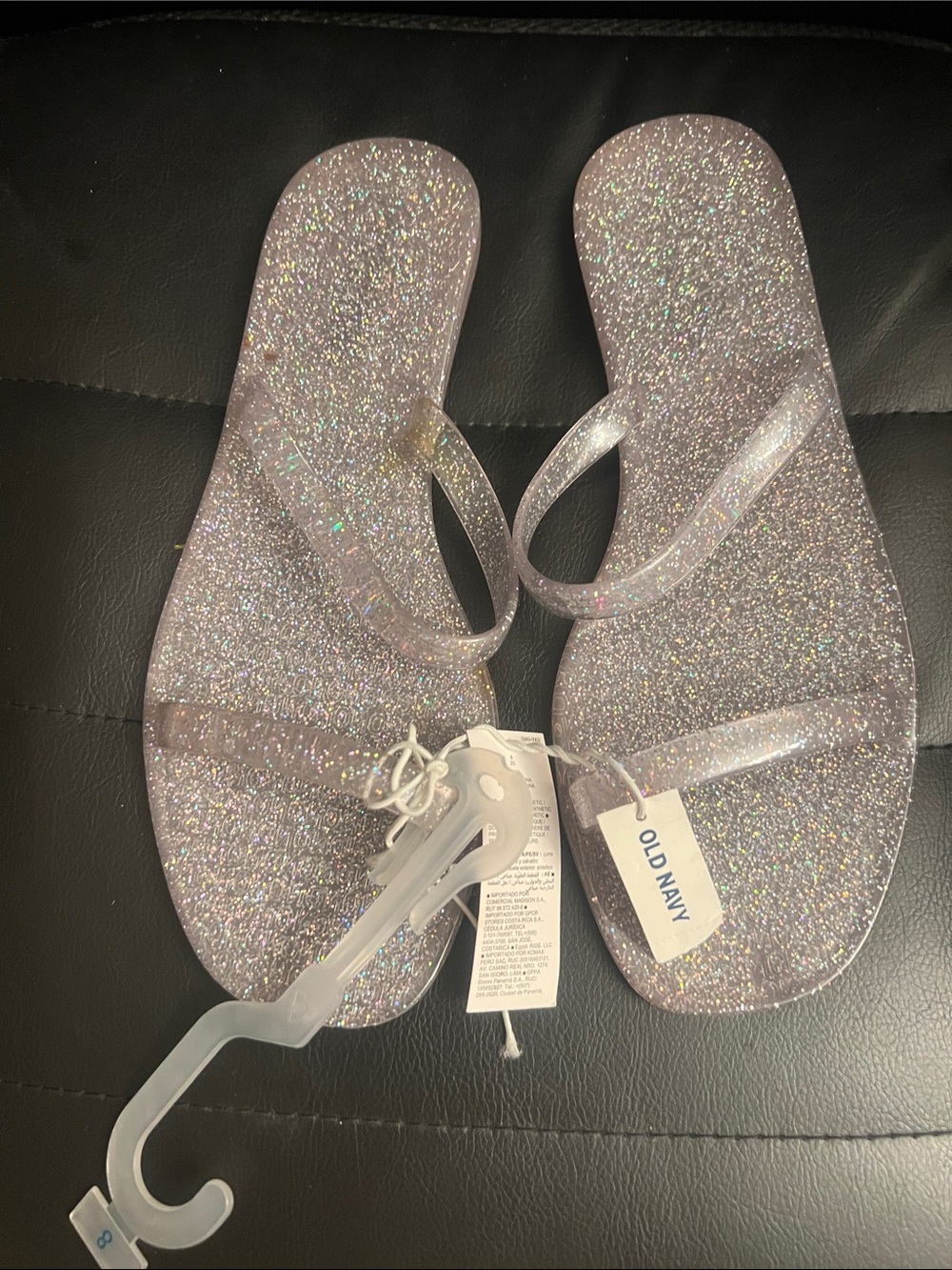 Old Navy Women's Sparkle Jelly Sandals - Lavender Glitter